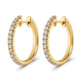 Yellow Gold Diamond Hoop Earrings - Dracakis Jewellers